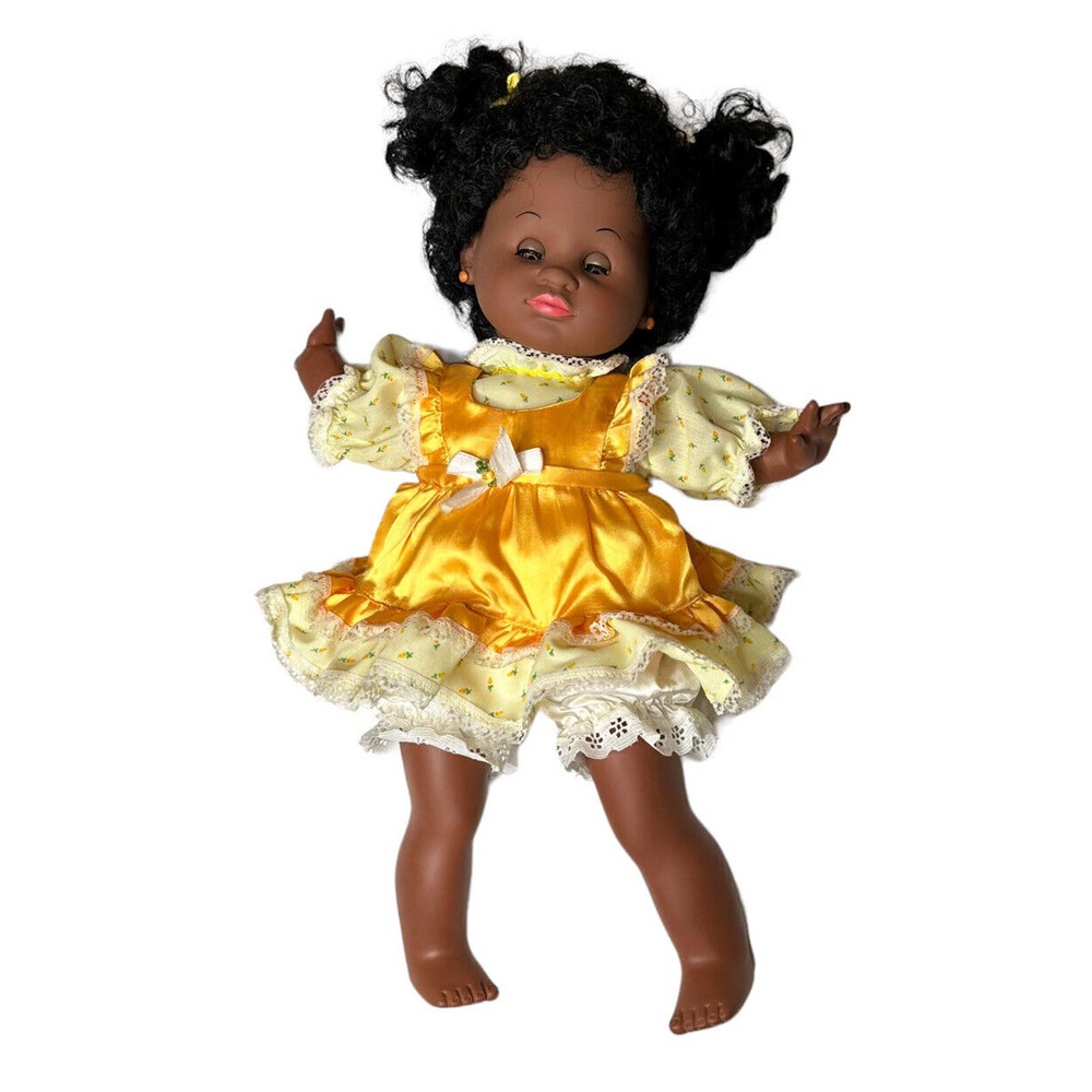 Vintage 1987 Satin 'n Lace African American Sleepy Eyes 19" Doll Eugene Doll Co
